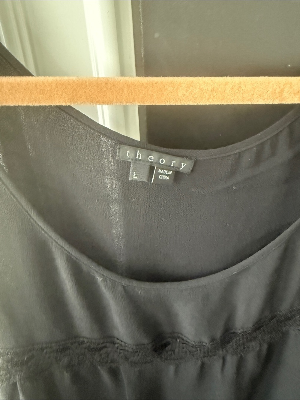 Theory Black Lace-Trim Sleeveless Camisole - Picture 2 of 6